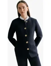 [Trenery] Tweed Longline Jacket in Navy