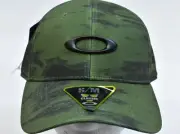Oakley Tincan Cap Brush Tiger Camo Green Fitted Flex Hat Classic Low S/M