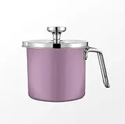 Ｗoowayo 1.3L Cooking Oil Storage Grease Keeper, Grease Oil Strainer Container Pot with Filter for Deep Fryer, Vegetable Olive Oil, Silver