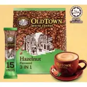 1 PACKS Oldtown White Coffee 3in1 Hazelnut 15 sticks x 35g