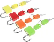 DECOMELODY Travel Security 4pcs Small Luggage Padlocks Backpack Lock Tiny Locks Keys Travel Key Small Mini
