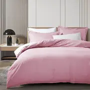 Luxton Pure Plain Quilt Cover Set Light Pink (Single, Double, Queen, King, Super King)