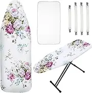 Ironing Board Protective Cover,Ironing Board Cover and Pad Set,Printed Ironing Board Cover,Scorch Resistant Ironing Board Cover and Pad,Elastic Edges Ironing Board Cover (Rosebud)
