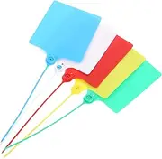 CATIEBYE 100pcs Plastic Shipping Tags Luggage Storage Labeling Cable Tie Design Coded for Sorting