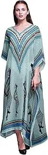 Phagun Ladies Plus Size Kaftan Summer Wear Beach Coverup Kimono Caftan Lounge Wear Maxi Dresses