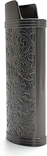 Lucklybestseller Metal Lighter Case Cover Holder Vintage Floral Stamped for BIC Full Size Lighter J6