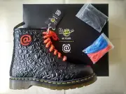DOC DR MARTENS X BE@RBRICK MEDICOM TOY 8UK BOOTS 1460 LEATHER BRAND NEW WITH BOX