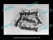 OLD LARGE HISTORIC PHOTO HOPALONG CASSIDY TV COWBOY CANDY BARS PROMO PHOTO