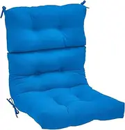 Amazon Basics Tufted Outdoor High Back Patio Chair Cushion- Blue