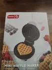 Nostalgia Mini Waffle Maker Machine Paninis, Hash Browns, Pink Heart-NEW
