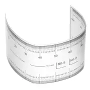 Film Flexible Ruler 10cm 0.1mm Scale with R Angle, 1 Pcs, Translucent