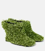 [Dries Van Noten] Dries Van Noten 105 glitter metallic wedge mules AU 6.5 green