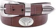 Zeppelin Products Inc. NCAA Texas Longhorns Crocodile Tip Leather Concho Belt
