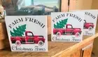 Christmas Tree Truck Sign for Living Room Rustic Christmas Tree Sign with Truck