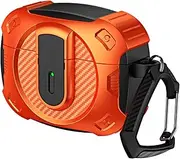 Case for Apple Earphone Airpods Pro2 Nd AirpodsPro 3 2 Push-to-Lock Closure Dilitary-Grade Drop-Proof Cover with Anti-Lost Clasp,for AirPods Pro2,Orange