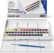 Winsor & Newton, Cotman Watercolour, 'Studio Set', 45 x Half Pans + 1 x Cotman W