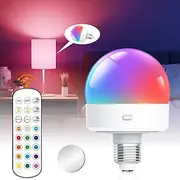 Rechargeable Light Bulbs with Remote Control, Battery Operated Light Bulb for Sconce and Lamp, 3 Color Temperature Dimmable E26 Wireless Detachable LED Chargin