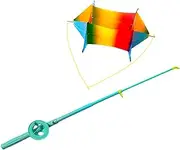 Effortless Rotating Kite with Telescopic Fishing Rod – Easy Launch, Stable Flight, Flies High & Low in Level 3 Winds