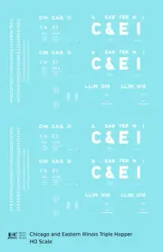 K4 HO Scale Decals Chicago and Eastern Illinois Triple Hopper White