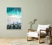 Breathtaking View of Palm Trees and Crystal-Clear Beach Premium Quality Poster