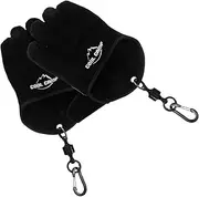 Generic 2Pcs Heat Resistant BBQ Gloves Grip Portable Fireproof Cooking Gloves for Outdoor Grilling Fishing and Campfire Activities for Men and Women Black