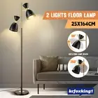 LED 2 Light Floor Light Corner Lamp Bedroom Standing Reading Light Rotating Head