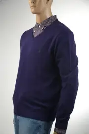 Ralph Lauren Purple Lambs Wool V Neck Sweater- XLarge- NWT