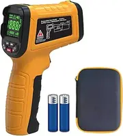 BSIDE High Temp Infrared Thermometer Gun -58℉~2552℉(-50℃~1400℃), D:S=50:1, High Temperature IR Laser Pyrometer Non-Contact Color LCD Thermometer for HVAC Furnace Industry Forge Casting Metallurgy