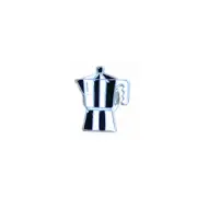 Black White Barista CoffeeGeek Percolator Stovetop Coffee Maker Pin Brooch Badge