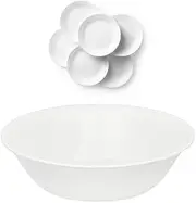 Livingware Dinner Plates 6 piece set, Winter Frost White, 26cm with Corelle 1117158 Livingware Serving Bowl set of 3, 1.9L bundle