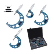 4pcs 0-100mm Outside Micrometer Machinist Tool Set Carbide 0.01m