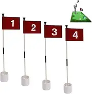 3 Golf Flagstick | Putting Green Flag for Yard - Golf Pole Pin Flagpole Set, Portable 2-Section Design, Golf Course
