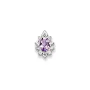Sterling Silver Diamond u0026 Pink Quartz Pendant