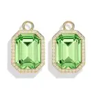 MYJS Octagon Bezel Mix Charms With Peridot Swarovski Crystals Gold Plated