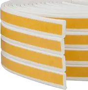 ASelected 12 Meters 4 Pack Foam Draught Excluder Tape for Door and Window Self Adhesive Foam Tape EPDM Rubber Tape for Sound Proofing Weather Strip Draft Sealing Strip, White - 9mm x 2mm x 3 Meters