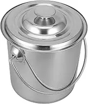 UTHCLO Stainless Steel Rice Storage Bucket with Lid Food Grade Container for Oil and Water and Portable Multipurpose Storage Height for Kitchen Use