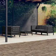 6 Piece Garden Lounge Set with Anthracite Cushions Pinewood vidaXL