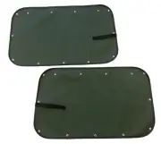Peterbilt 379-389. Sleeper Window Curtains L+R. Window Covers. Green