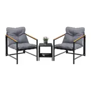 Livsip 3 Piece Outdoor Patio Set Lounge Setting Garden Furniture Rattan Table