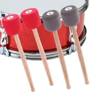 2 Pieces Bass Drum Mallets Wooden Handle for Percussion Instrument Band Solo
