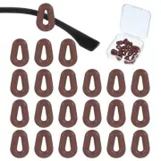 Water Drop Shape Eye Glasses Ear Grip, 12 Pairs Hook with Box, Brown