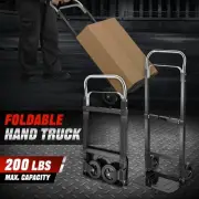 Telescopic Adjustable Handle 220lbs Capacity Foldable Hand Truck Trolley Cart