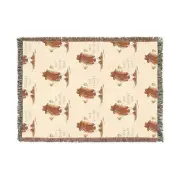 Funny Western Hot Diggity Dog Cowboy Hotdog Woven Blanket