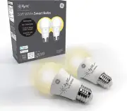 2 Pack C by GE A19 Smart LED Bulbs - A19 Soft White Light Bulbs Works with Alexa