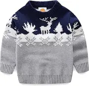 [Mud Kingdom] Little Boys Blue Christmas Sweaters Snowman