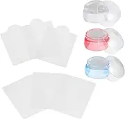 LOORGVEL 3Sets Nail Stamper Silicone Nail Art Printer with Stencils for Manicure Durable Templates Transparent for Unique Nail Designs