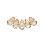 Cubic Zirconia Briolettes 4x6 10pc Champagne #64005