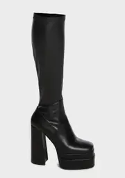 [AZALEA WANG] Black Maxine Platform Boots