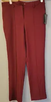 Nicole Miller New York Cabernet Red Casual Pants Dress Career Slacks $88 Size 8