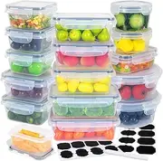 Anshine 16Pack Meal Prep Containers, Food Storage Container With Leak Proof Lids, Lunch Boxes Fridge Organiser, Freezer Containers for Home & Kitchen Organisation BPA Free